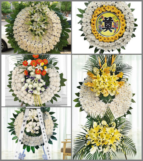 四川成都金堂县竹篙镇八棵松村花圈速递